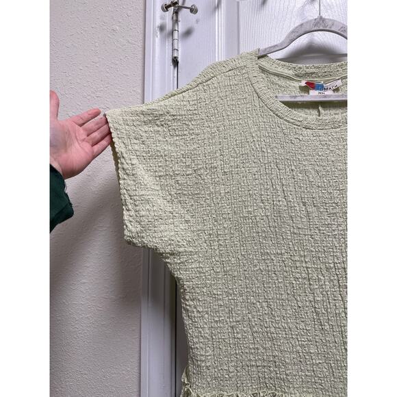 Free People Beach Marni Oversized Mini Tunic Dress Pastel Green Size Medium - Picture 4 of 7